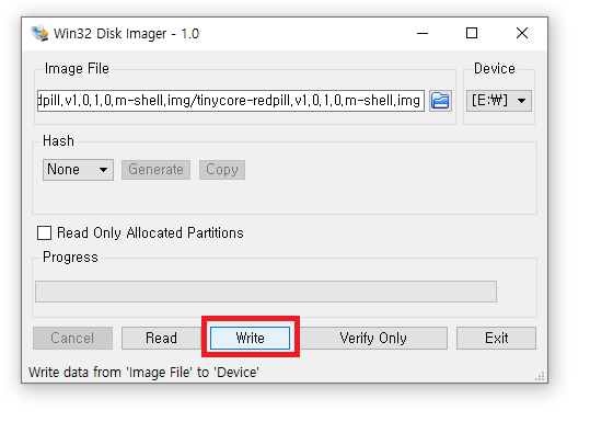 win32 disk imager write