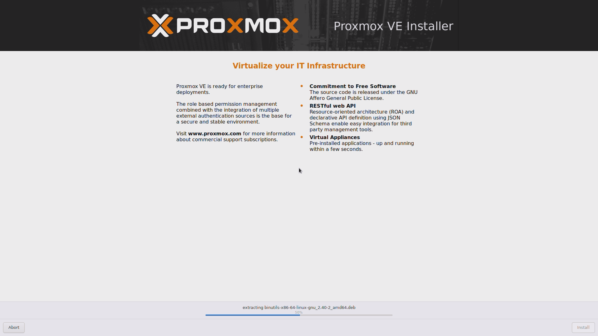 proxmox install