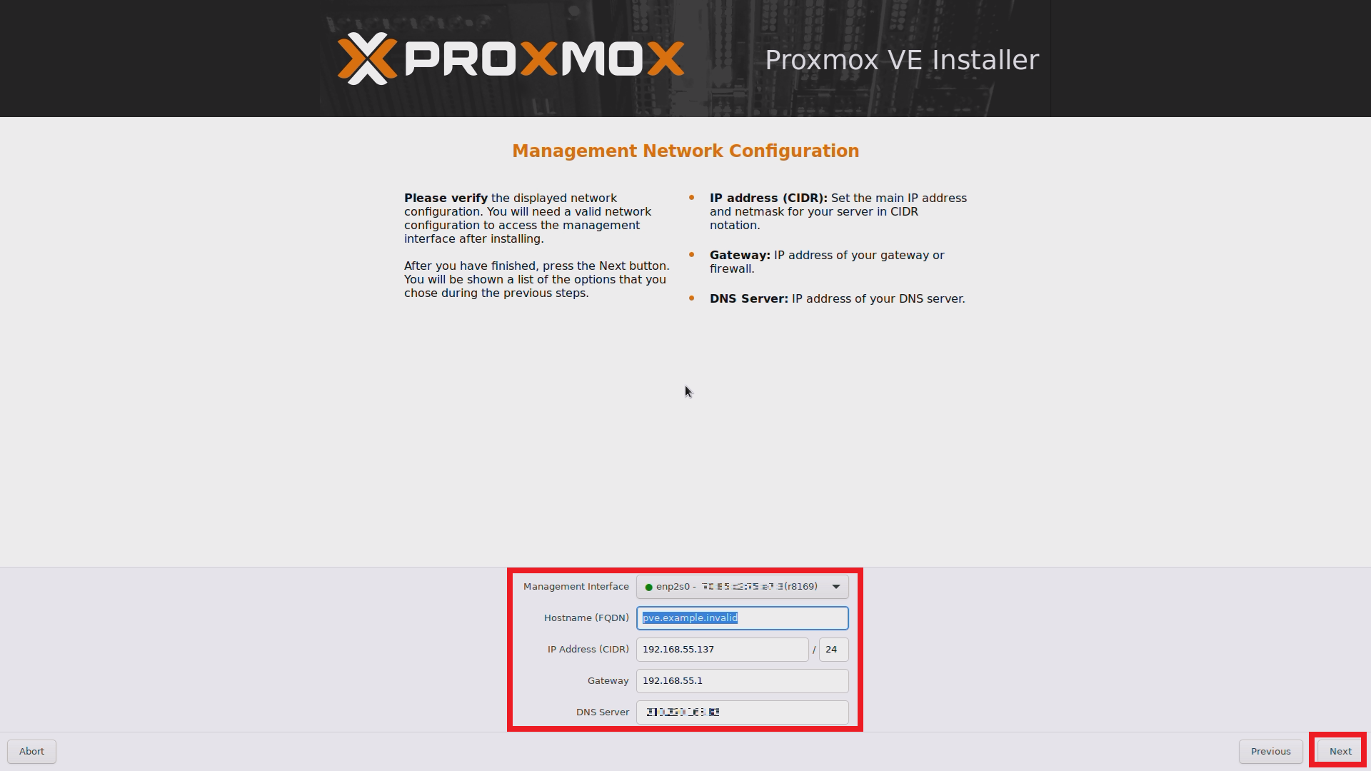 proxmox network