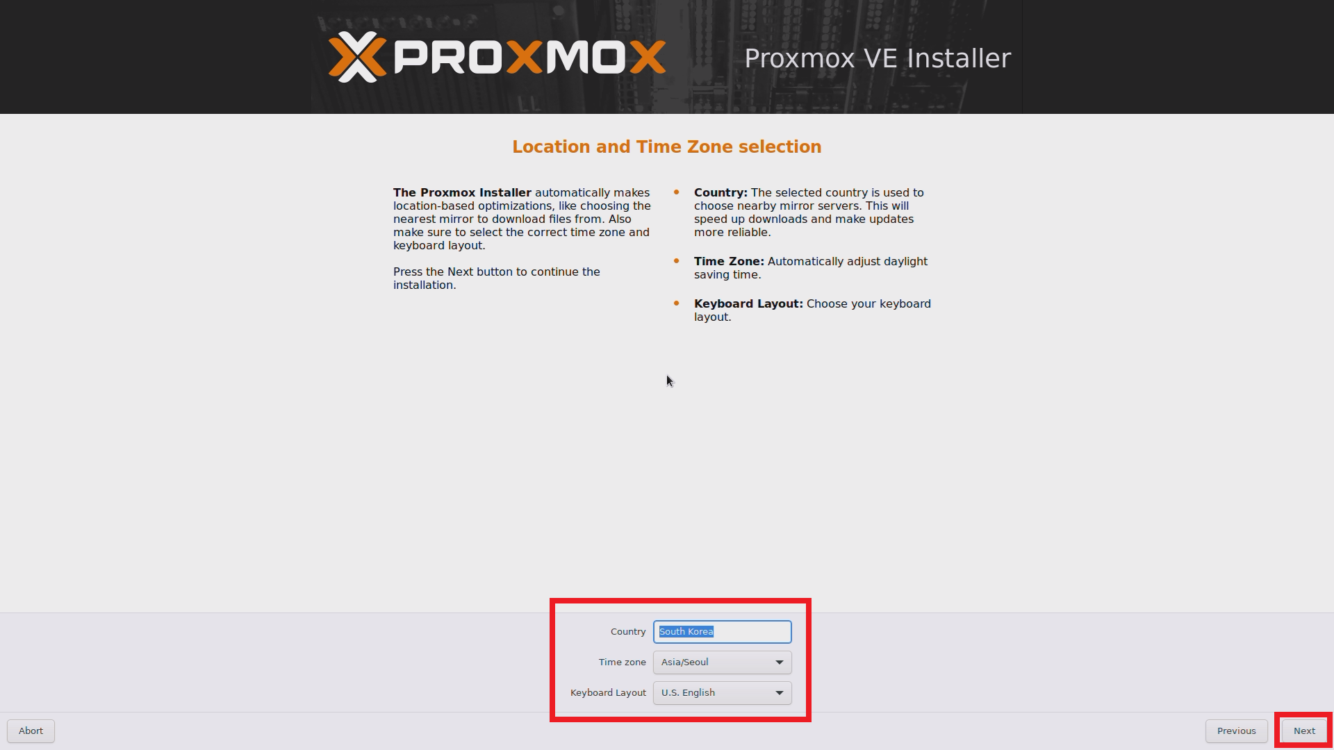 proxmox time zone